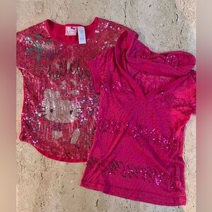 Girl’s Size 10 Hello Kitty and Justice Sequins T-Shirts